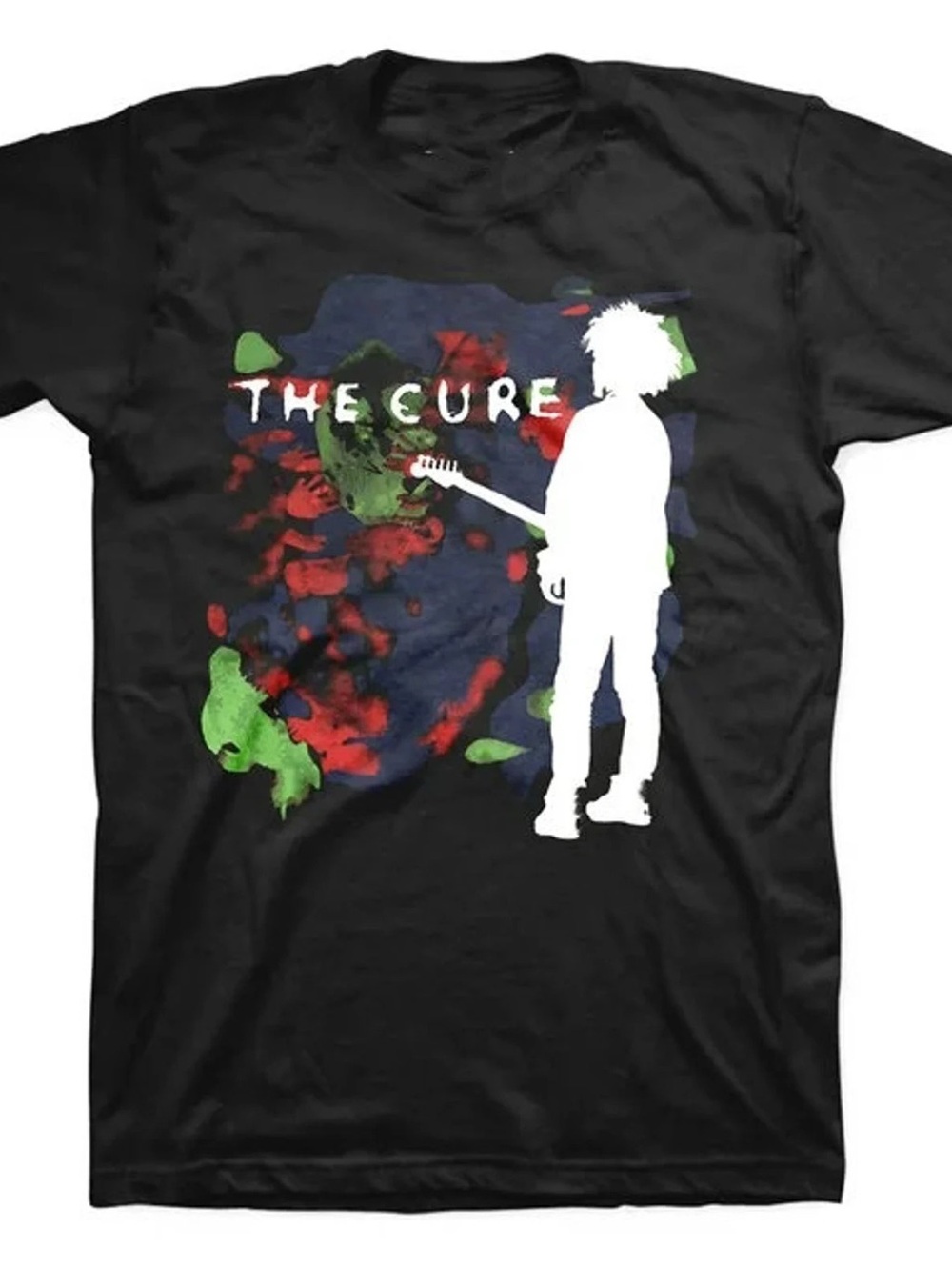The Cure Graphic Band Tee in Black with White Silhouette